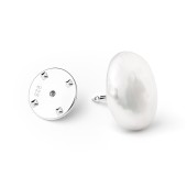 Brosa argint cu perla naturala plata cu Pin DiAmanti EFC017BR_W-G